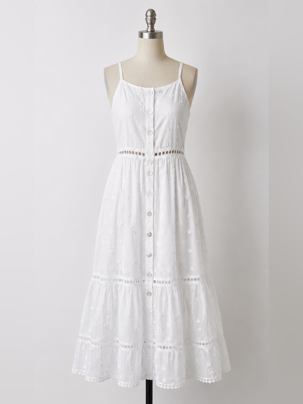 Farm Rio “Harmonia” White Eyelet Daisy Midi Dress - Sz Small or Medium - Picture 7 of 10